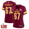 Nick Allegretti #67 Washington Commanders Super Bowl LIX Women’s Jersey – Burgundy