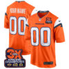 Denver Broncos 3-Time Champions Patch Game Custom Jersey – Al Stitched – Orange Jersey