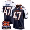 Denver Broncos 3-Time Champions Patch Game Jersey – Al Stitched – Navy Alternate – Donald Trump Jersey
