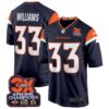 Denver Broncos 3-Time Champions Patch Game Jersey – Al Stitched – Navy – Javonte Williams Jersey