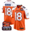 Denver Broncos 3-Time Champions Patch Game Jersey – Al Stitched – Orange Alternate – Peyton Manning Jersey