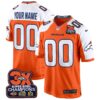 Denver Broncos 3-Time Champions Patch Game Custom Jersey – Al Stitched – Orange Alternate Jersey