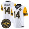 Pittsburgh Steelers Throwback 1962 Vapor Limited Jersey – Est. 1933 Patch – All Stitched – White – George Pickens Jersey