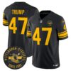 Pittsburgh Steelers Throwback 1962 Vapor Limited Jersey – Est. 1933 Patch – All Stitched – Black – Donald Trump Jersey