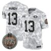 49ers 2024 Salute to Service Establishment Year Patch Vapor Limited Jersey – All Stitched – Army – Brock Purdy Jersey