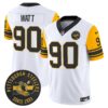 Pittsburgh Steelers Throwback 1962 Vapor Limited Jersey – Est. 1933 Patch – All Stitched – White – T. J. Watt Jersey