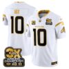 Denver Broncos 3-Time Champions Patch Gold Vapor Limited Jersey – All Stitched – White Gold – Bo Nix Jersey