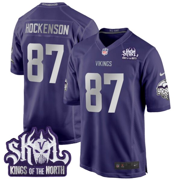 Minnesota Vikings 2024 Winter Warrior Skol Patch Game Jersey – All Stitched – Purple – T.J. Hockenson Jersey