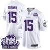 Minnesota Vikings 2024 Winter Warrior Skol Patch Game Jersey – All Stitched – White Limited – Dallas Turner Jersey