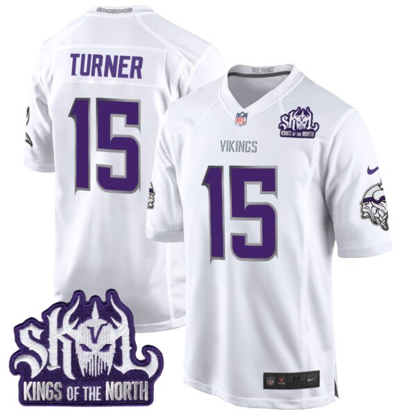 Minnesota Vikings 2024 Winter Warrior Skol Patch Game Jersey – All Stitched – White Limited – Dallas Turner Jersey