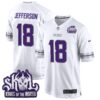 Minnesota Vikings 2024 Winter Warrior Skol Patch Game Jersey – All Stitched – White – Justin Jefferson Jersey