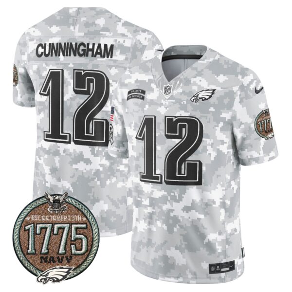 Eagles 2024 Salute to Service Establishment Year Patch Vapor Limited Jersey – All Stitched – Navy – Randall Cunningham Jersey