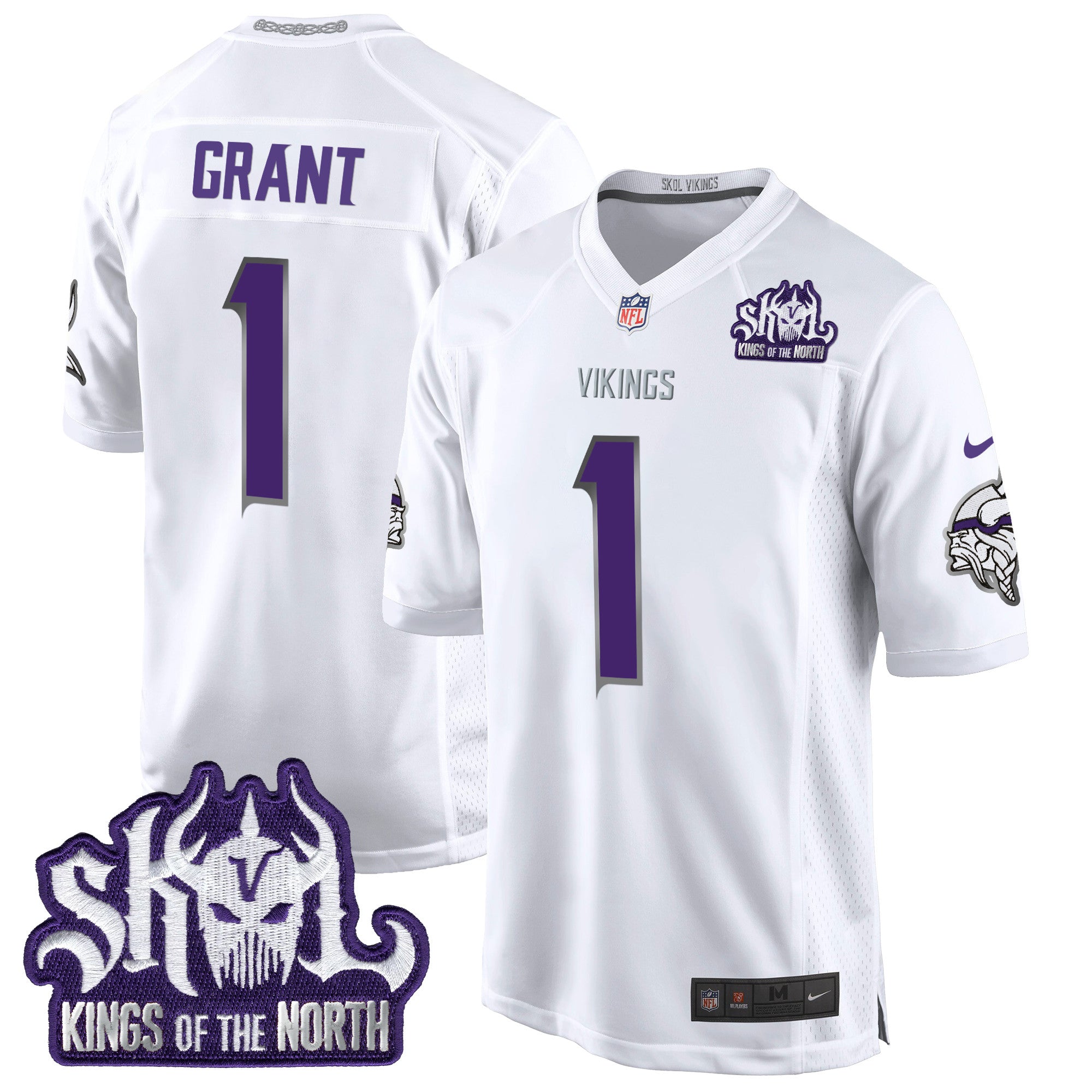 Minnesota Vikings 2024 Winter Warrior Skol Patch Game Jersey – All Stitched – White Limited – Bud Grant Jersey