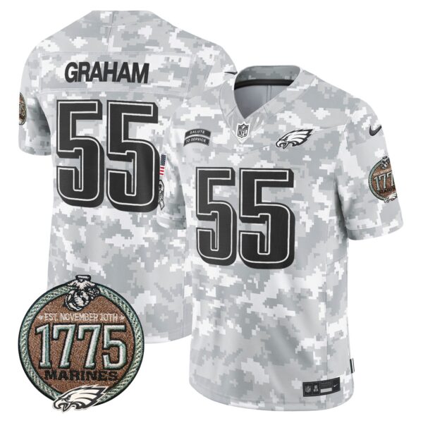 Eagles 2024 Salute to Service Establishment Year Patch Vapor Limited Jersey – All Stitched – Marines – Brandon Graham Jersey