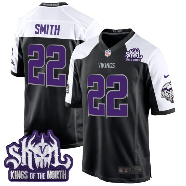 Minnesota Vikings 2024 Winter Warrior Skol Patch Game Jersey – All Stitched – Black Alternate – Harrison Smith Jersey