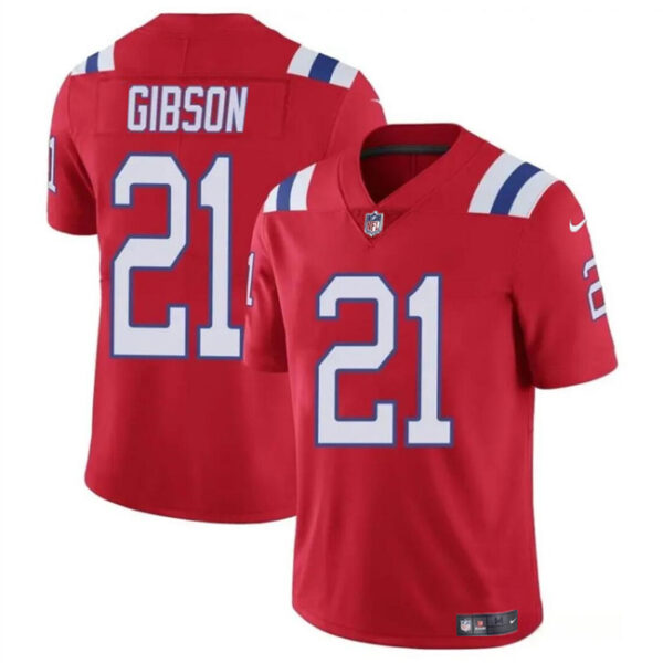 Men’s New England Patriots #21 Antonio Gibson Red Vapor Limited Football Stitched Jersey