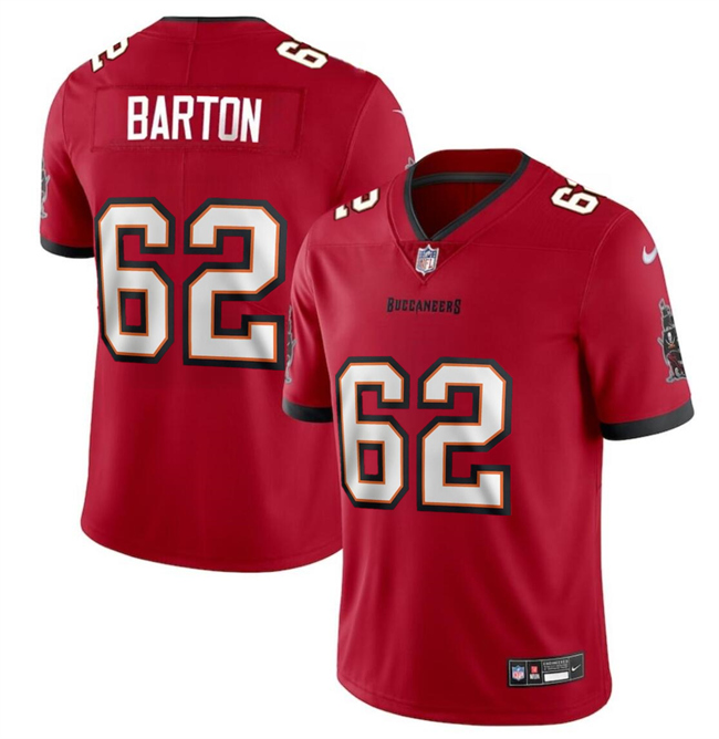 Men’s Tampa Bay Buccaneers #62 Graham Barton Red 2024 Draft Vapor Limited Football Stitched Jersey