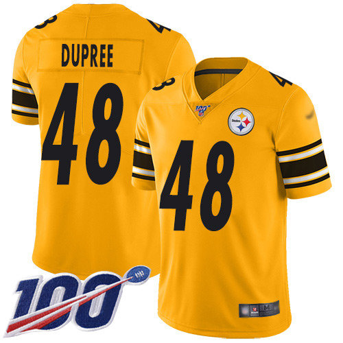 Nike Steelers #48 Bud Dupree Gold Men’s Stitched NFL Limited Inverted Legend 100th Season Jersey