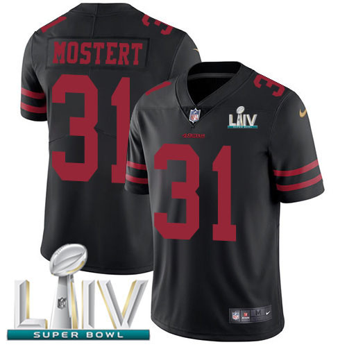 Nike 49ers #31 Raheem Mostert Black Super Bowl LIV 2020 Alternate Men’s Stitched NFL Vapor Untouchable Limited Jersey