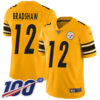 Nike Steelers #12 Terry Bradshaw Gold Men’s Stitched NFL Limited Inverted Legend 100th Season Jersey