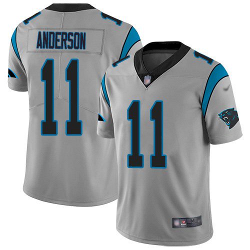 Men’s Nike Panthers #11 Robby Anderson Silver Stitched NFL Limited Inverted Legend Jersey
