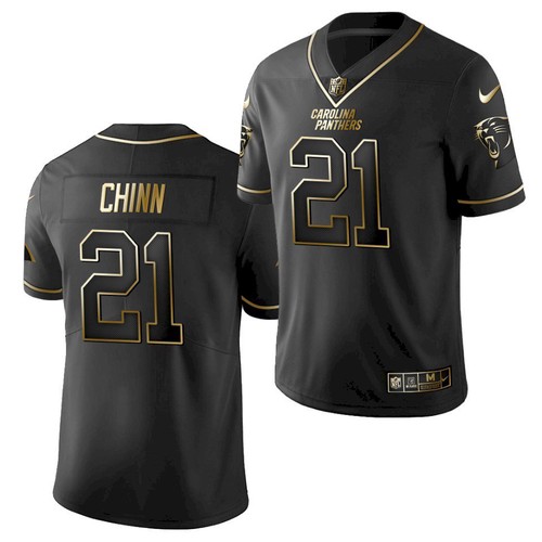Men’s Carolina panthers #21 jeremy chinn golden black jersey