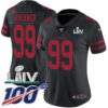 Nike 49ers #99 DeForest Buckner Black Super Bowl LIV 2020 Alternate Women’s Stitched NFL 100th Season Vapor Limited Jersey