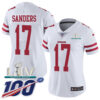 Nike 49ers #17 Emmanuel Sanders White Super Bowl LIV 2020 Women’s Stitched NFL 100th Season Vapor Limited Jersey