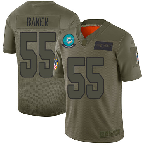Nike Dolphins #55 Jerome Baker Camo Men’s Stitched NFL Limited 2019 Salute To Service Jersey