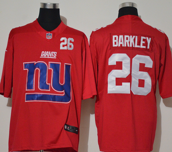 Men’s New York Giants #26 Saquon Barkley Red 2020 Big Logo Number Vapor Untouchable Stitched NFL Nike Fashion Limited Jersey