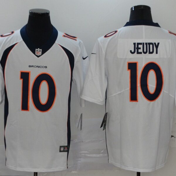 Men’s Denver Broncos #10 Jerry Jeudy White 2020 Vapor Untouchable Stitched NFL Nike Limited Jersey