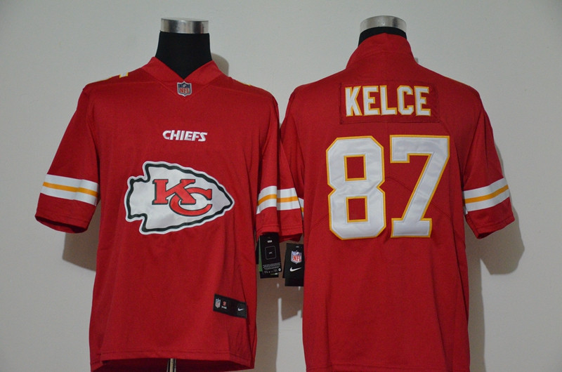 Men’s Kansas City Chiefs #87 Travis Kelce Red 2020 Big Logo Vapor Untouchable Stitched NFL Nike Fashion Limited Jersey