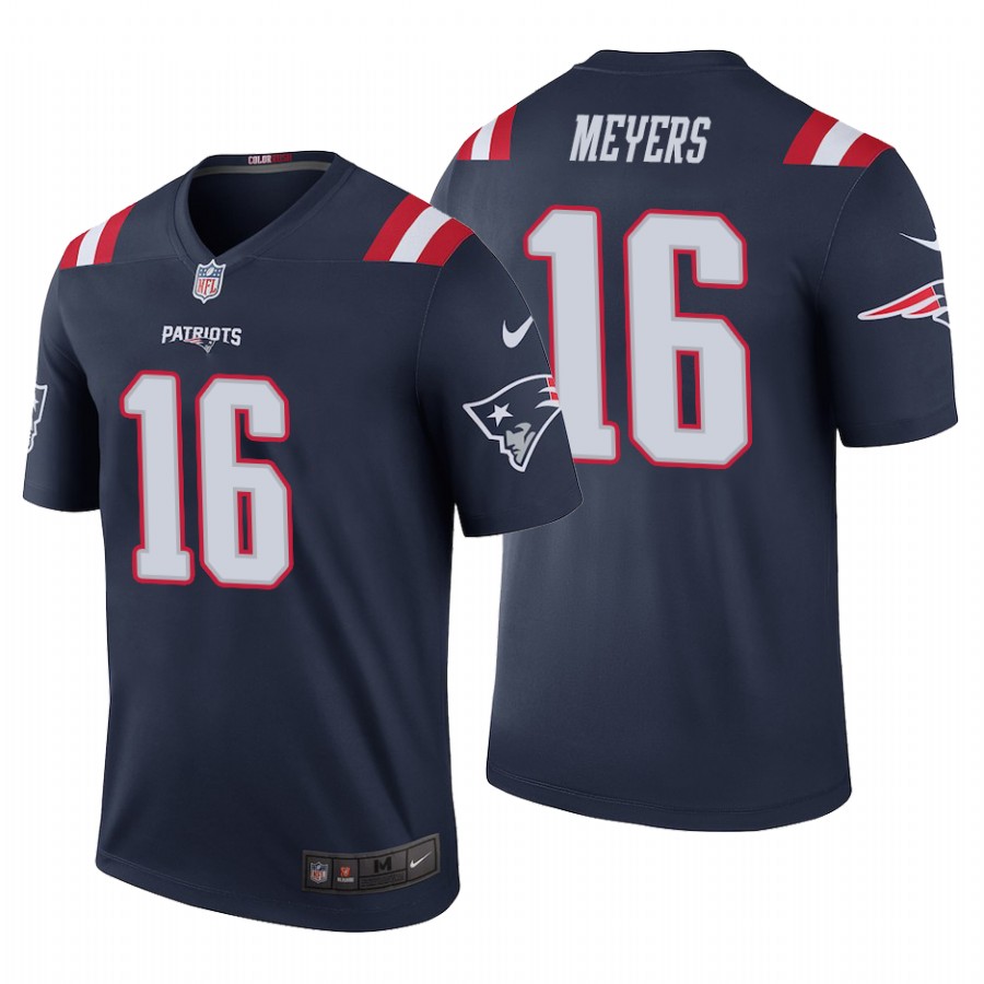 Men’s New England Patriots #16 Jakobi Meyers Color Rush Legend Navy Jersey