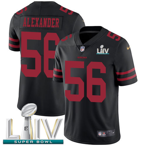Nike 49ers #56 Kwon Alexander Black Super Bowl LIV 2020 Alternate Men’s Stitched NFL Vapor Untouchable Limited Jersey