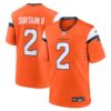 Men’s Denver Broncos #2 Pat Surtain II Orange 2024 Game Stitched Jersey