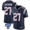 Men’s New England Patriots #27 J.C. Jackson Limited 100th Vapor Navy Jersey