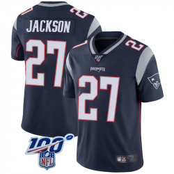 Men’s New England Patriots #27 J.C. Jackson Limited 100th Vapor Navy Jersey