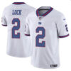 Men’s New York Giants #2 Drew Lock White Limited Football Stitched Jersey