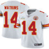Men’s Kansas City Chiefs #14 Sammy Watkins White 2021 Super Bowl LV Limited Stitched NFL Jersey