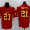 Men’s San Francisco 49ers #21 Deion Sanders Red Gold 2021 Vapor Untouchable Stitched NFL Nike Limited Jersey
