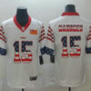 Men’s Kansas City Chiefs #15 Patrick Mahomes White Independence Day Stars Stripes Jersey