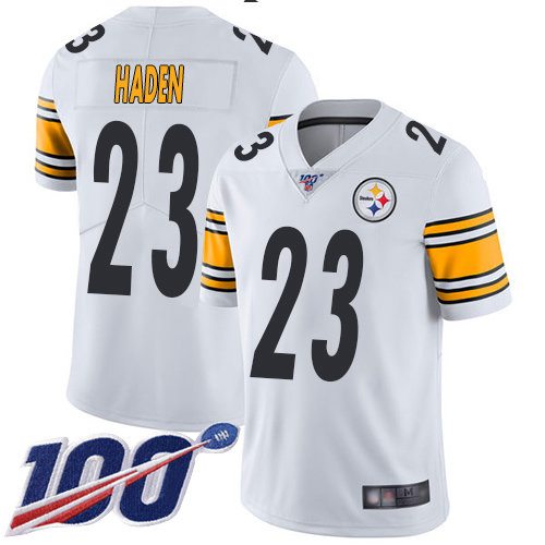 Nike Steelers #23 Joe Haden White Men’s Stitched NFL 100th Season Vapor Limited Jersey