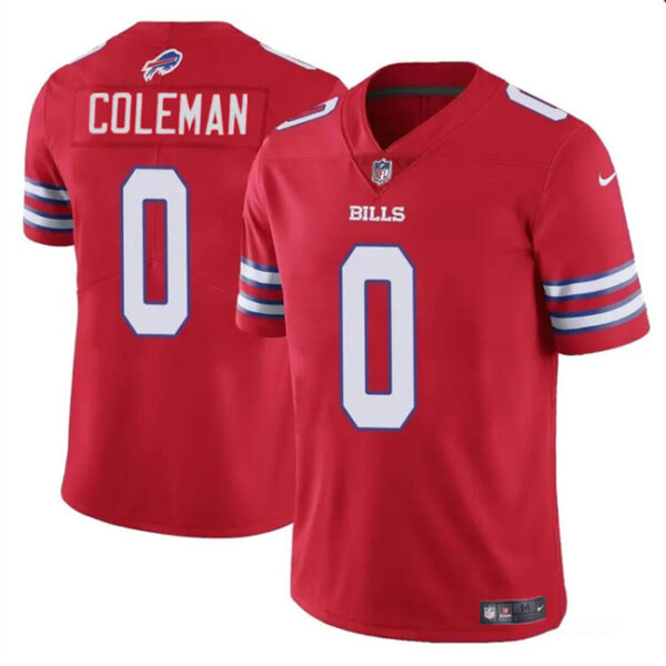 Men’s Buffalo Bills #0 Keon Coleman Red 2024 Draft Vapor Untouchable Limited Football Stitched Jersey