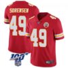 Men’s Kansas City Chiefs #49 Daniel Sorensen 100th Vapor Jersey – Limited Red