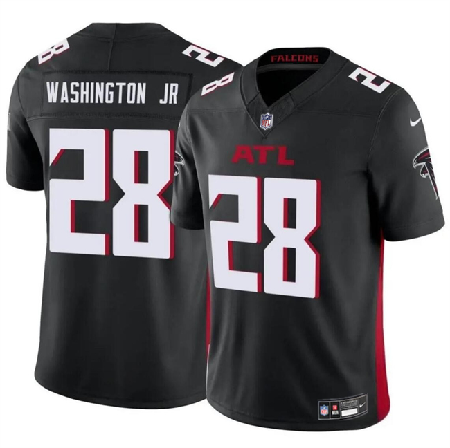 Men’s Atlanta Falcons #28 Carlos Washington Jr Black 2024 F.U.S.E Vapor Untouchable Limited Football Stitched Jersey