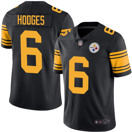 Nike Steelers #6 Devlin Hodges Black Men’s Stitched NFL Limited Rush Jersey