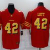 Men’s San Francisco 49ers #42 Ronnie Lott Red Gold 2021 Vapor Untouchable Stitched NFL Nike Limited Jersey