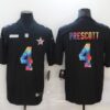 Men’s Dallas Cowboys #4 Dak Prescott Multi-Color Black 2020 NFL Crucial Catch Vapor Untouchable Nike Limited Jersey