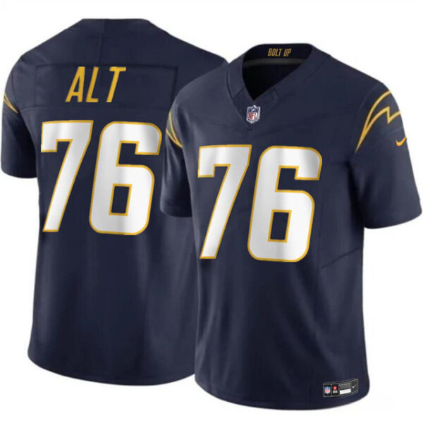 Men’s Los Angeles Chargers #76 Joe Alt Navy 2024 Draft F.U.S.E. Vapor Limited Football Stitched Jersey