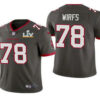 Men’s Tampa Bay Buccaneers #78 Tristan Wirfs Grey 2021 Super Bowl LV Limited Stitched NFL Jersey